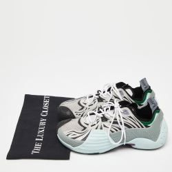 Lanvin Multicolor Mesh and Rubber Lace Up Sneakers Size 40