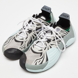 Lanvin Multicolor Mesh and Rubber Lace Up Sneakers Size 40
