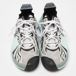 Lanvin Multicolor Mesh and Rubber Lace Up Sneakers Size 40