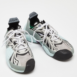 Lanvin Multicolor Mesh and Rubber Lace Up Sneakers Size 40