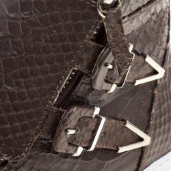 Le Silla Brown Faux Python Leather High Top Sneakers Size 41.5