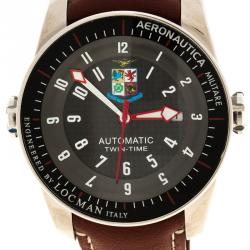 Pre Owned Locman Black Titanium Limited Edition Aeronautica Men's Wristwatch 44MM