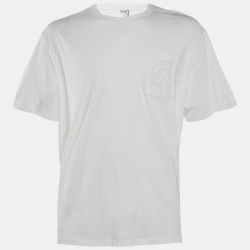 Tシャツ・カットソー SAINT LAURENT Men T Shirts 712300 WHITE Yves Saint Laurent White Logo Print Cotton T-Shirt M Yves