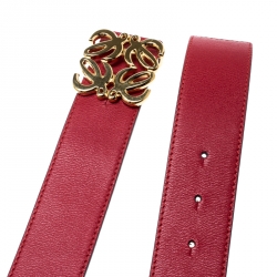 Loewe Red Leather Anagram Belt 95CM