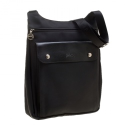 Longchamp Black Nylon Messenger Bag