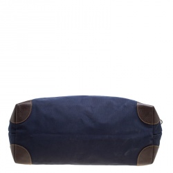 Longchamp Dark Blue/Brown Nylon Le Pliage Weekender