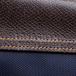 Longchamp Dark Blue/Brown Nylon Le Pliage Weekender