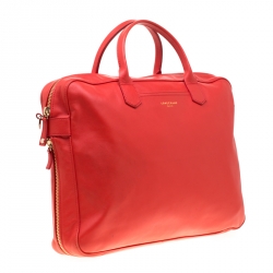 Longchamp Red Leather Parisis Document Holder Bag