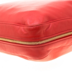 Longchamp Red Leather Parisis Document Holder Bag