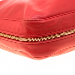 Longchamp Red Leather Parisis Document Holder Bag