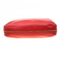 Longchamp Red Leather Parisis Document Holder Bag