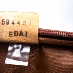 Pre Owned Longchamp Brown Leather Small Wheeled Luggage