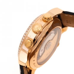 Pre Owned Longines Silver White 18K Rose Gold Diamonds Master Collection L2.717.8 Endurance Cup Men's Wristwatch 44 mm