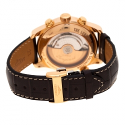 Pre Owned Longines Silver White 18K Rose Gold Diamonds Master Collection L2.717.8 Endurance Cup Men's Wristwatch 44 mm