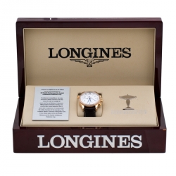 Pre Owned Longines Silver White 18K Rose Gold Diamonds Master Collection L2.717.8 Endurance Cup Men's Wristwatch 44 mm