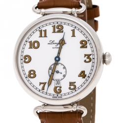 Pre Owned Longines White Stainless Steel Heritage 1918 L28094232 Men's Wristwatch 41 MM