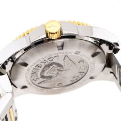 Pre Owned Longines Black Two-Tone Stainless Steel Hydro Conquest L37403567 Men's Wristwatch 41 mm