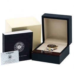 Pre Owned Longines Black Two-Tone Stainless Steel Hydro Conquest L37403567 Men's Wristwatch 41 mm