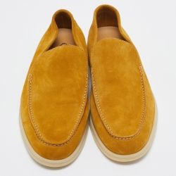 Pre Owned Loro Piana Yellow Suede Summer Walk Loafers Size 43