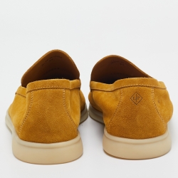 Pre Owned Loro Piana Yellow Suede Summer Walk Loafers Size 43