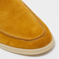 Pre Owned Loro Piana Yellow Suede Summer Walk Loafers Size 43