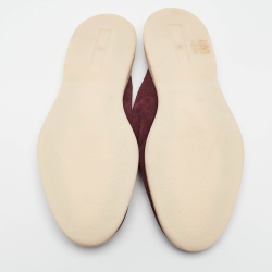 Pre Owned Loro Piana Burgundy Suede Babouche Walk Mules Size 42
