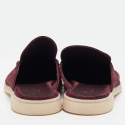 Pre Owned Loro Piana Burgundy Suede Babouche Walk Mules Size 42