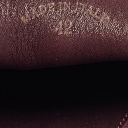 Pre Owned Loro Piana Burgundy Suede Babouche Walk Mules Size 42