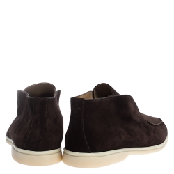 Pre Owned Loro Piana Brown Suede Leather Ankle Boots Size 44.5 