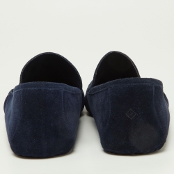 Pre Owned Loro Piana Blue Suede Slip On Loafers Size 45