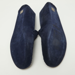 Pre Owned Loro Piana Blue Suede Slip On Loafers Size 45