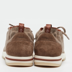 Loro Piana Brown Wool 360 Flexy Walker Low Top Sneakers Size 45