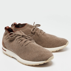 Loro Piana Brown Wool 360 Flexy Walker Low Top Sneakers Size 45