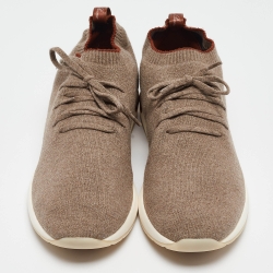 Loro Piana Brown Wool 360 Flexy Walker Low Top Sneakers Size 45