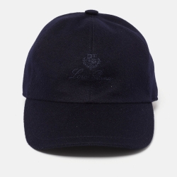 Pre Owned Loro Piana Navy Blue Cashmere Storm System Baseball Cap M