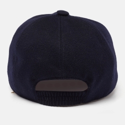 Pre Owned Loro Piana Navy Blue Cashmere Storm System Baseball Cap M