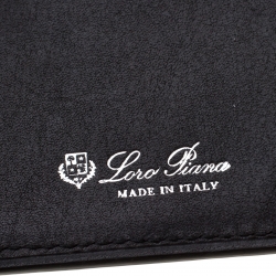 Pre Owned Loro Piana Black Leather My Jacket Pocket Wallet