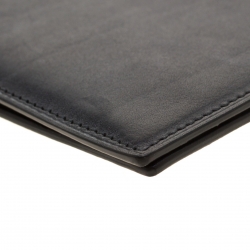 Pre Owned Loro Piana Black Leather My Jacket Pocket Wallet