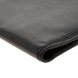 Pre Owned Loro Piana Black Leather My Jacket Pocket Wallet