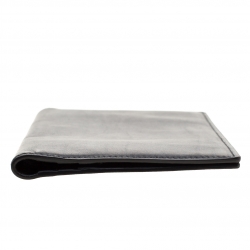 Pre Owned Loro Piana Black Leather My Jacket Pocket Wallet