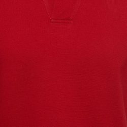 Pre Owned Loro Piana Red Cotton Pique Polo T-Shirt M