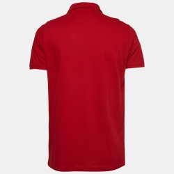 Pre Owned Loro Piana Red Cotton Pique Polo T-Shirt M