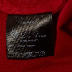 Pre Owned Loro Piana Red Cotton Pique Polo T-Shirt M