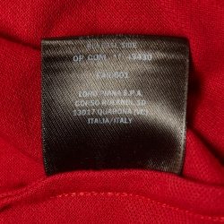 Pre Owned Loro Piana Red Cotton Pique Polo T-Shirt M