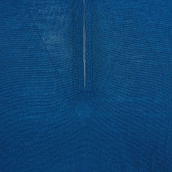 Pre Owned Loro Piana Blue Knit Zipper Polo T-Shirt XL