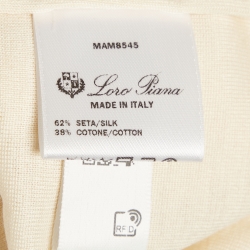 Pre Owned Loro Piana Cream Silk Blend Jersey Mazzorbo Polo T-Shirt L