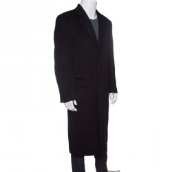 Pre Owned Loro Piana Facis Black Cashmere Over Coat S