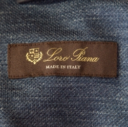 Pre Owned Loro Piana Midnight Blue Silk Rain System Hooded Jacket M