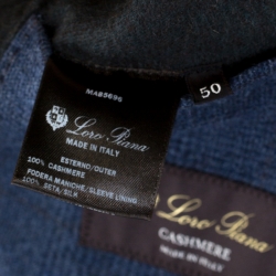 Pre Owned Loro Piana Blue Checked Cashmere Regular Fit Blazer L