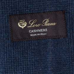 Pre Owned Loro Piana Blue Checked Cashmere Regular Fit Blazer L